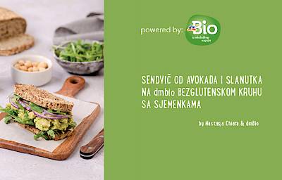 Powered by dm: Sendvič od avokada i slanutka na dmBio bezglutenskom kruhu sa sjemenkama